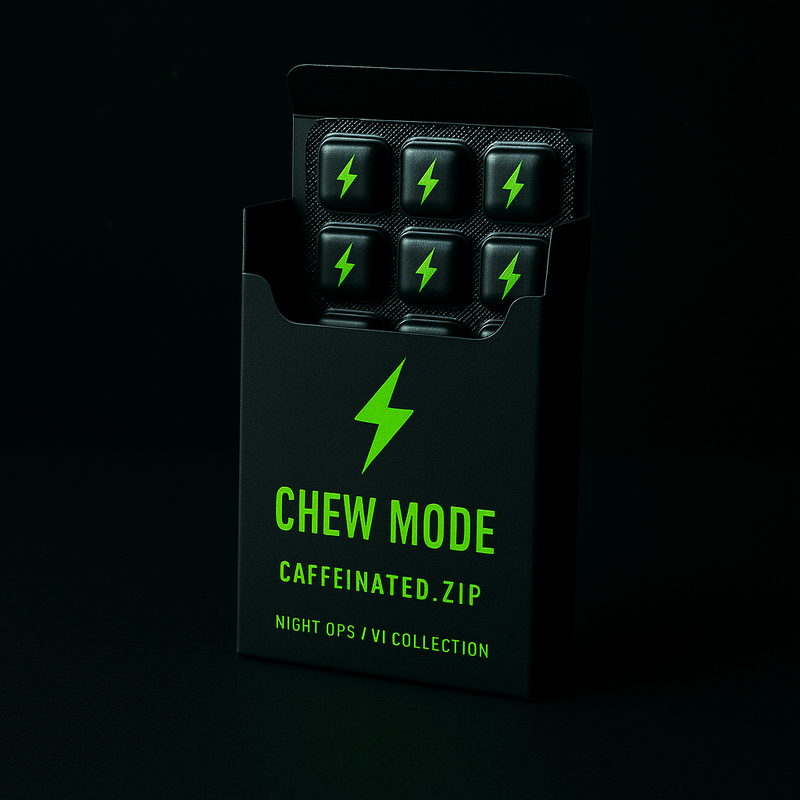 CAFFEINATED // CHEW MODE — NIGHT OPS // V1 COLLECTION